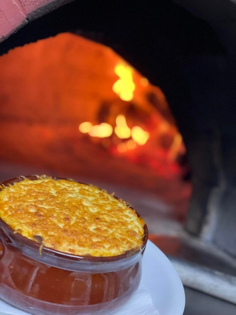 wood-oven traditional moussaka at oreganos wood-fire oven in chania