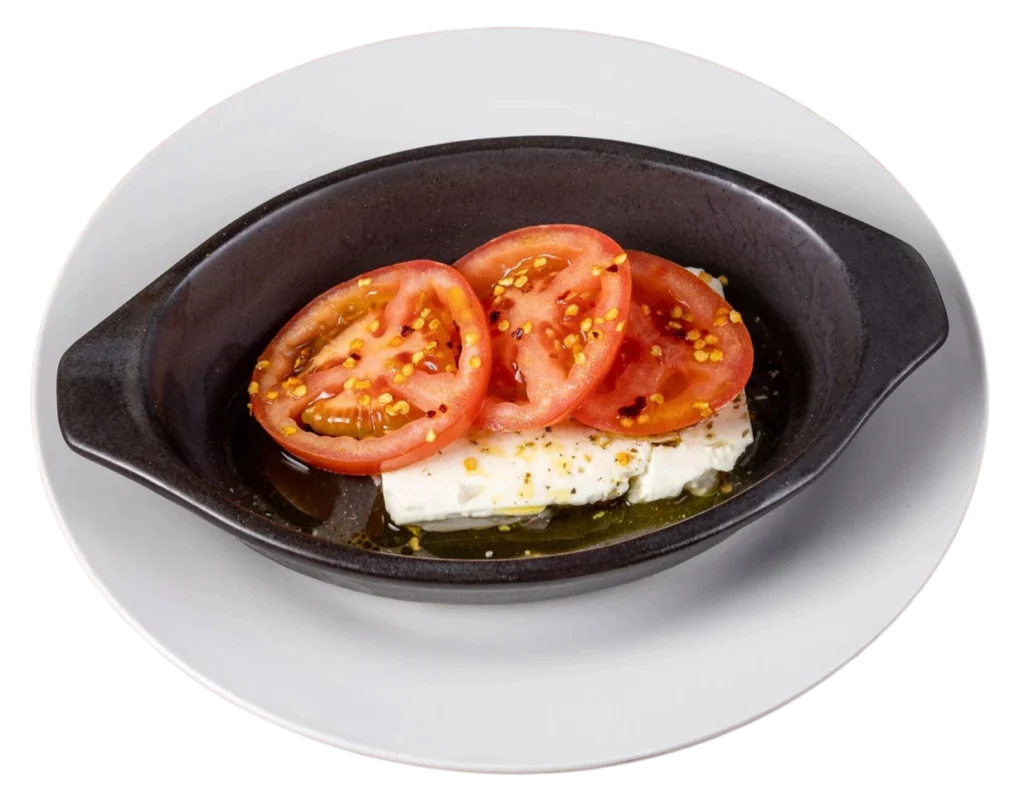 Spicy feta cheese baked with tomato
