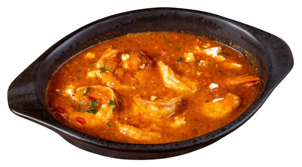 Shrimps saganaki
